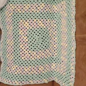 Handmade Pastel Small Crochet Afghan Blanket